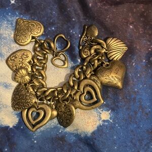 Gold Heart Charm Bracelet